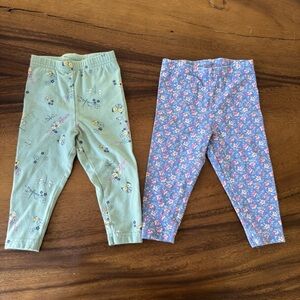 OshKosh Floral Print Set of 2 Leggings Size 12M